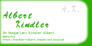 albert kindler business card